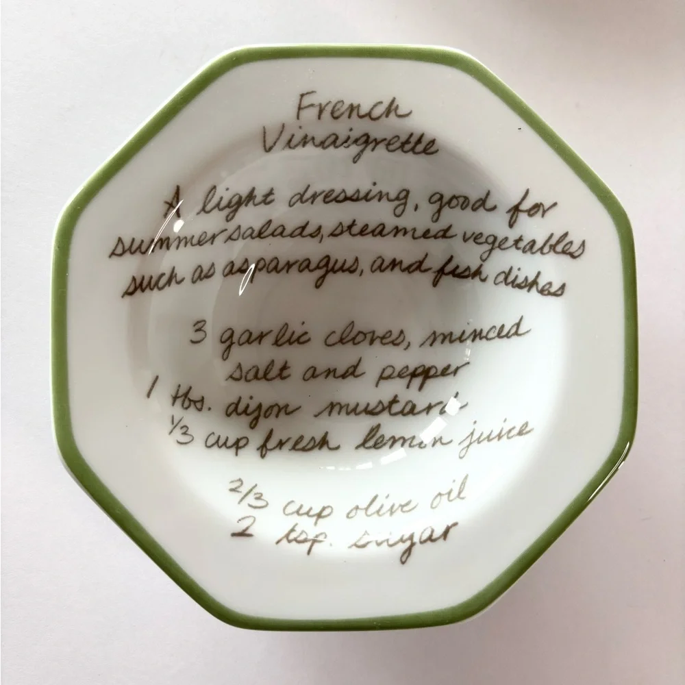 Williams Sonoma Vegetable Garden Vinaigrette Recipe Dipping Bowls